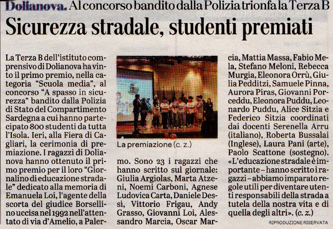 Articolo Unione Sarda SCAN